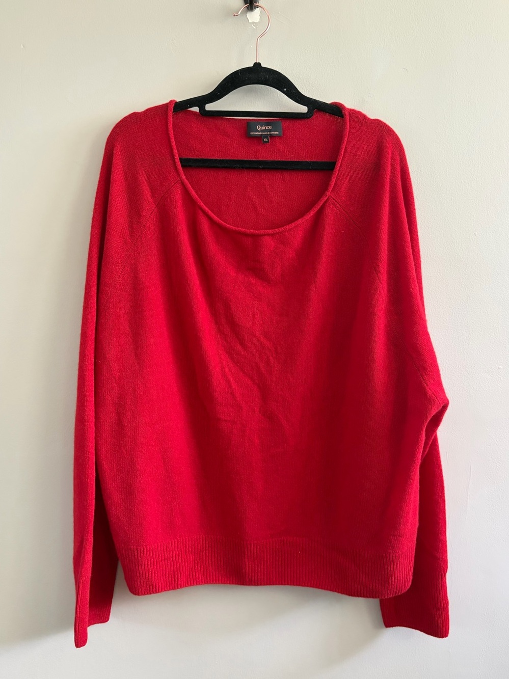 Quince Sweater 100% Mongolian Cashmere Red Size XL